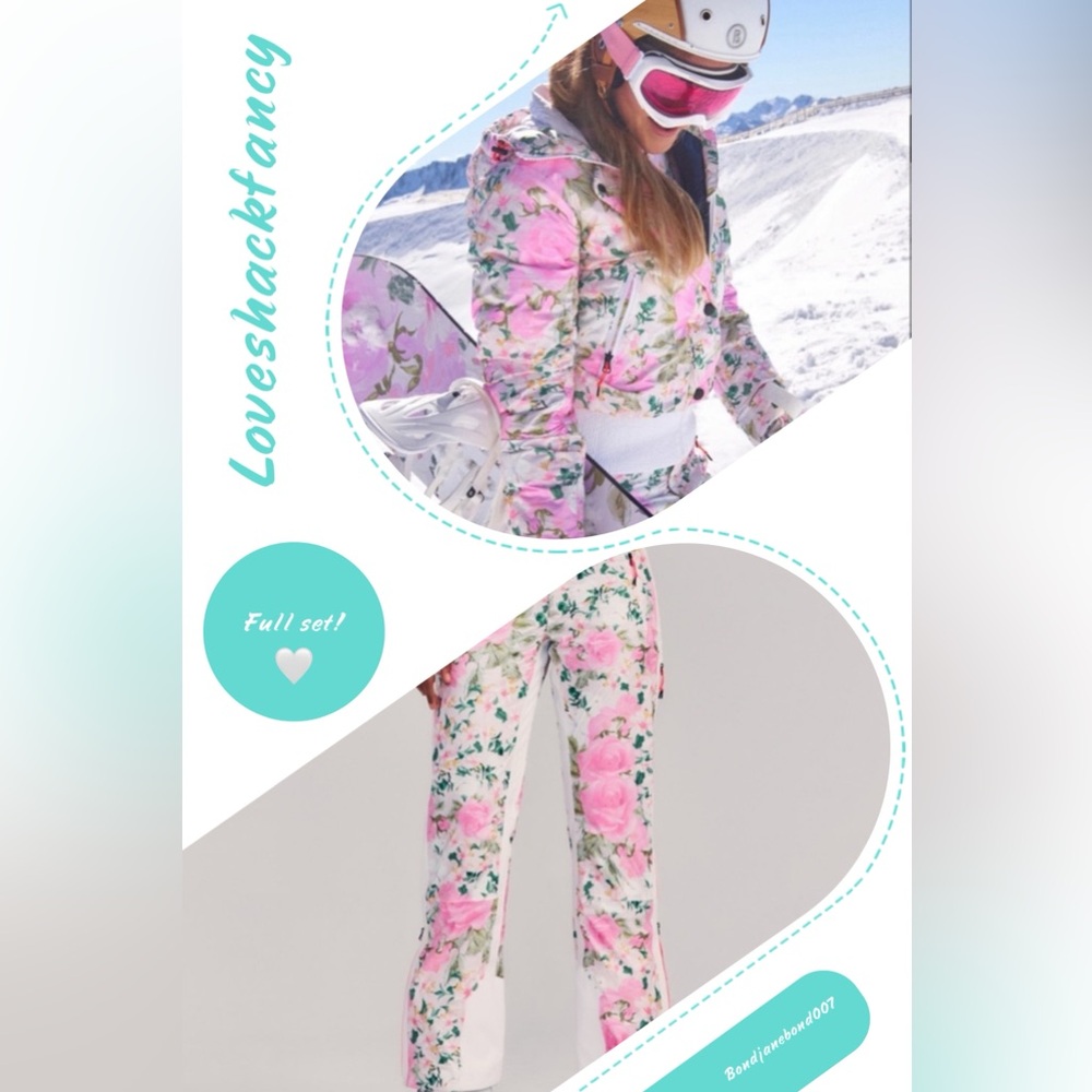 Loveshackfancy x Bogner - first edition collab Magenta Floral Fields Ski Set - Picture 1 of 4